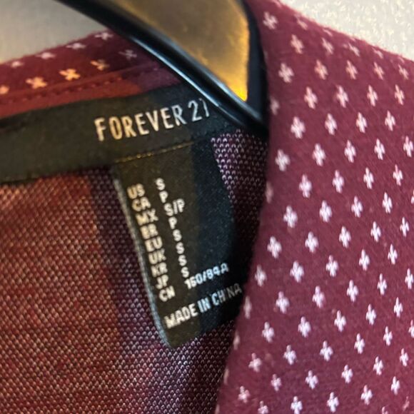 Forever 21 Red Peter Pan Collar Short Sleeve Shift Dress Size Small - Picture 5 of 7